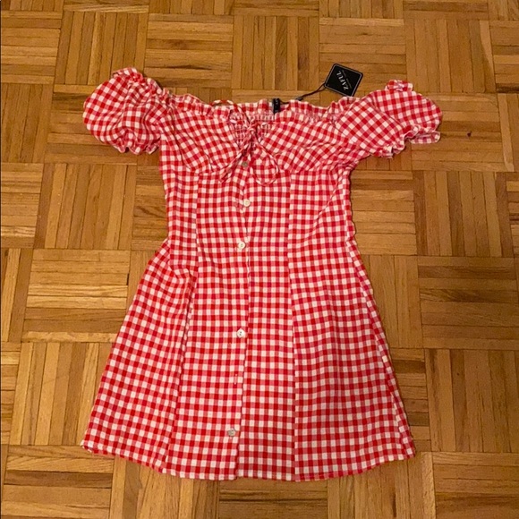 Zaful Dresses & Skirts - ZAFUL Red Gingham Milk Maid Dress *BRAND NEW*